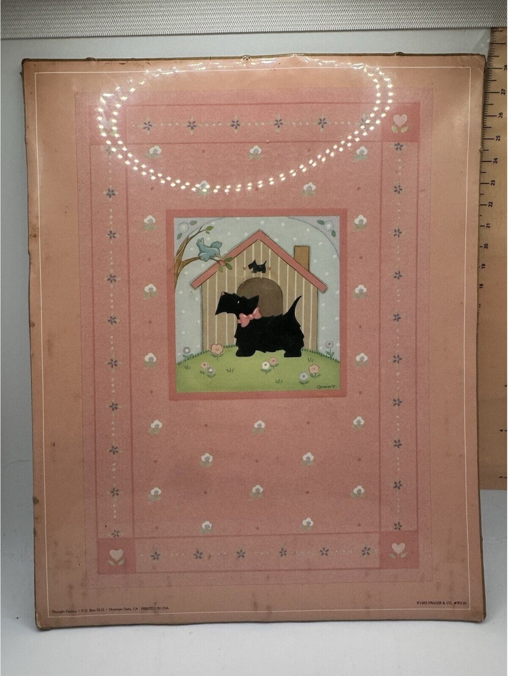 1983 Thought Factory Scottish Terrier decorative Print  8x10 On Cardboard